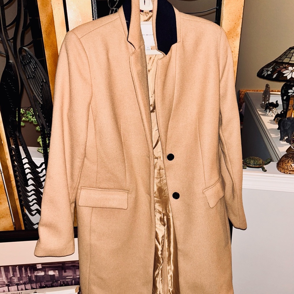 Tommy Hilfiger Camel Coat with Satin Lining